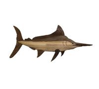 Bortivier Estatua de DecoracióN de Peces de Mar de Madera, Estatuilla de Ballena, Adorno de Escultura, DecoracióN RúStica, DecoracióN para Colgar en la Pared,C