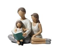 Bortivier Familia de 3 Figuras Decorativas, Escultura Familiar de Resina, Estatua para Padres e Hijas, Regalos para la DecoracióN del Hogar Familiar
