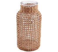 Bortivier Florero de Cristal de Paja Maceta Japonesa Cesta de Flores Creativa Fruncido NóRdico para Plantas de Agua -S