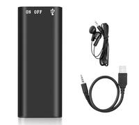 Bortivier Grabadora de Voz Digital Reproductor de MP3 Grabadora de Audio Profesional Activada por Voz Grabadora de Audio WAV de 192 Kbps 16 GB