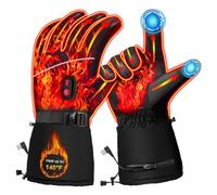 Bortivier Guantes Calefactables EléCtricos Calentadores de Manos Guantes de Invierno con Pantalla TáCtil Guantes Impermeables con BateríA para Trabajar Al Aire Libre