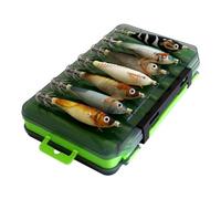 Bortivier Juego de 14 Piezas de Camarones de Madera Luminosos, Anzuelos para Calamar, Anzuelos para Pesca en el Mar, Sepias y Calamares, Anzuelos Tipo Paraguas