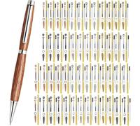 Bortivier Kit de Bolígrafos de Punta Fina para Torneado de Madera, Bolígrafo Giratorio de 7 mm (50 Unidades), Paquete de 50, Incluye Varios Acabados.