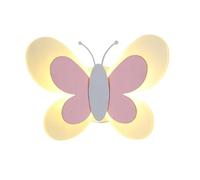 Bortivier Lámpara de Pared con Forma de Mariposa LED, 14 W, 85-265 V, para Dormitorio Infantil, con Forma de Mariposa, con Rosas y Blancas