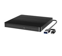Bortivier Lector de CD/DVD Externo USB 3.0, Grabador de CD/DVD, Disco Duro Óptico Externo Tipo C para PC, Portátil y de Escritorio.
