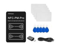 Bortivier Lector de Chip Inteligente RFID PM Pro, Decodificador + 5 Tarjetas UID + 5 Llaveros CUID, Copiadora de Llaves NFC, 13,56 MHz, 125 Khz, Clonador de Token de Escritura de