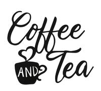 Bortivier Letrero de Café y Barra de Té, Arte de Pared Colgante de Metal, Letra Decorativa de Negra para CafeteríA, Granja, Cocina