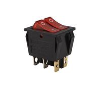Bortivier Luz roja iluminada 6 Pines Dual SPST ON/OFF Interruptor basculante de AC 15A/250V 20A/125V