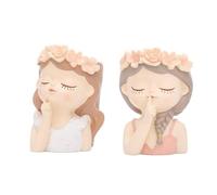 Bortivier Maceta para Plantas Suculentas con Orificio de Drenaje, Maceta con Cara de NiñA, Maceta Grande de Resina con Cabeza de Mujer, Floreros Altos