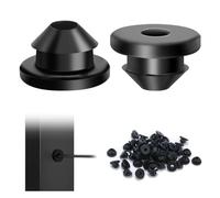 Bortivier Manguito de Cable de Acero Inoxidable, Accesorio para Barandilla de Cable, Ojal Protector, Almohadilla de Goma Negra, 229,63g