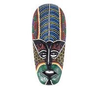 Bortivier MáScara de Madera Colgante de Pared Talla de Madera Maciza Pintada DecoracióN de Pared de Bar Decoraciones para el Hogar MáScara de TóTem Africano Manualidades A
