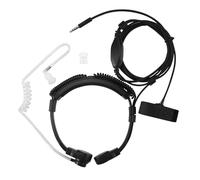 Bortivier Microfono con microfono Ajustable de 3,5 mm para Garganta Audifonos de Tubo acustico encubierto con Dedo PTT para Telefono movil Android