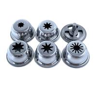 Bortivier Molde de Boquilla para Churros de Acero Inoxidable Sólido para Máquina de Churros (5 Moldes/Juego, Diámetro Exterior de 53 Mm)