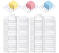 Bortivier Moldes de para Derretir Moldes de Velas Cuadradas Transparentes de 1 Oz para Hacer Chocolates DIY Velas Sin Mecha para Derretir FabricacióN de JabóN (100 Piezas)