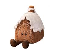 Bortivier Nueva Almohada de Felpa NavideñA Rellena con Forma de Casa de Galletas de Chocolate, CojíN, y Divertido áRbol de Navidad, DecoracióN para Fiesta, MuñEca C