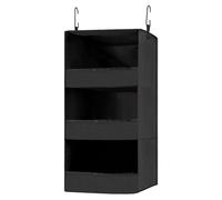 Bortivier Organizador y Almacenamiento de Armario Colgante de 3 Estantes, Estantes de Armario Colgantes Plegables, Organizador Colgante para Armario Negro