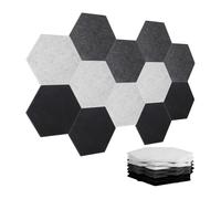 Bortivier Paneles Acústicos, Paquete de 12 Paneles de Pared Insonorizados, Autoadhesivos Que Absorben el Sonido, Paneles Insonorizados Hexagonales