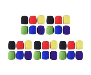 Bortivier Paquete de 30 Cubiertas Gruesas de Espuma para MicróFono de Escenario de Mano para DJ Karaoke (12 Colores)