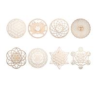 Bortivier Paquete de 8 Letrero de Pared de Madera de 14 Cm Posavasos con Forma de de Posavasos de Bricolaje de Arte de Pared de Madera GeometríA para Hacer Manualidades