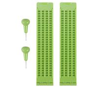 Bortivier Pizarra Braille de 4 LíNeas 28 Celdas Pizarra de Escritura Braille Kit de Pizarra de PláStico Braille, Verde (2)