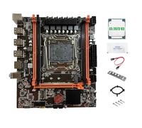 Bortivier Placa Base X99E + CPU E5 2673 V3 + Soporte de Grasa Térmica 4XDDR4 RECC RAM PCIEX16 NVMe Tarjeta LAN Gigabit Placa Base de Escritorio