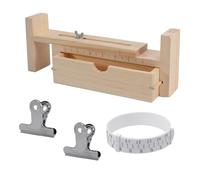 Bortivier Plantilla para Hacer Pulseras con 2 Clips, Plantilla para Hacer Pulseras de Madera, Pulsera con Escala Transparente en Forma de U, Plantilla para Pulsera Tejida a Mano