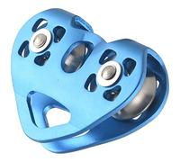 Bortivier Polea Doble Escalada en Forma de Corazon Cuerda de Cable de Acero 13mm Dispositivo de Escalada Carretilla rapido Grande tiroles 24KN