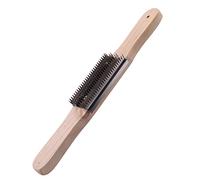 Bortivier Rastrillo de Rueda de Pulido de 15 Pulgadas para Limpieza de Compuestos, EliminacióN de Compuestos Residuales y Metal, Manejar de Madera de Pulido de Acero de Rastrillo