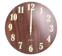 Bortivier Reloj de Pared Luminoso, Relojes de Pared de Cocina Silenciosos de Madera de 12 Pulgadas Que No Hacen Tictac para Sala de Estar Interior/Exterior