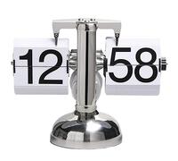 Bortivier Reloj Digital con Tapa, Reloj de Escritorio a PequeñA Escala, Reloj Retro con Tapa, Reloj de Nogal para Sala de Estar, DecoracióN del Hogar, Acero Inoxidable