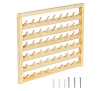 Bortivier Soporte de Hilo de Coser de 54 Carretes, Soporte de Hilo de Coser de Montaje en Pared con Gancho, Organizador de Bordado de Madera para Coser