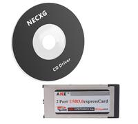 Bortivier Tarjeta Express USB 3.0 de 2 Puertos de Alta Velocidad Tarjeta Express con Ranura de 34 Mm Adaptador Convertidor PCMCIA para Laptop Notebook