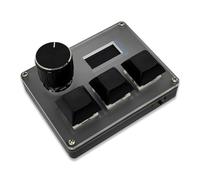 Bortivier Teclado Personalizado con Cable de 3 Teclas, Interruptor de Eje Azul, Teclado para Juegos OSU con Perilla, Pantalla RGB, Copia y, Teclado Shotcut