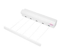 Bortivier Tendedero RetráCtil TelescóPico para Interiores y Exteriores Montado en la Pared Tendedero LíNea de Secado Colgador de Cuerda (5 LíNeas)