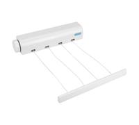 Bortivier Tendedero RetráCtil TelescóPico para Interiores y Exteriores Montado en la Pared Tendedero LíNea de Secado Colgador de Cuerda (4 LíNeas)