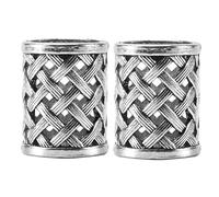 Bortivier Vintage Bronce Antiguo Pelo Trenza Barba Rastas Cuentas Anillos Tubo Vikingo Runa Colgante para Bricolaje Collar Joyas