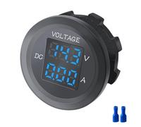 Bortivier Voltímetro Digital de 12-24 V, Amperímetro, Probador, Monitor, Voltaje VA, Panel LED Redondo de Dígitos, Resistente Al Agua A