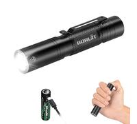 BORUIT RJ13 Pequeña Linterna EDC con Batería AA Recargable, 500 Lumen Linterna de Bolsillo con Clip, 5 Modos con Función de Memoria para Camping, Hogar, Exteriores, Emergencias