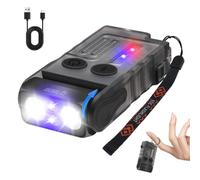 BORUIT V20 - Linterna pequeña EDC con clip, 365 nm UV, giro de cabeza de 180°, mini llavero de bolsillo recargable USB C de 1000 lm, zumbador de 110 dB, con luz COB, modo 13 (edición ultravioleta