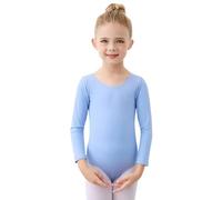 Boruizhen Chica Leotardo Gimnasia,Baile Clásico Chica Manga Larga Ballet Traje para Niños 3-12 Años, azul, 120 (120-130cm, 6-8 ans)
