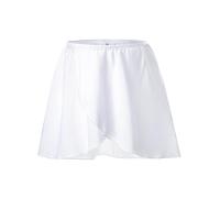 boruizhen Falda de Danza Falda Cruzada de Ballet Falda Corta de Gasa con Cintura Elástica para Niña Mujer Blanco 4-7 Años