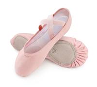boruizhen Zapatillas de Ballet Niña Suela Partida de Cuero Zapatillas Ballet Mujer Lona Punteras Gimnasia Ritmica Niña Rosa melocotón 24 EU