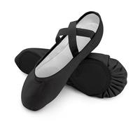 boruizhen Zapatillas de Ballet Niña Suela Partida de Cuero Zapatillas Ballet Mujer Lona Punteras Gimnasia Ritmica Niña Negra 27 EU