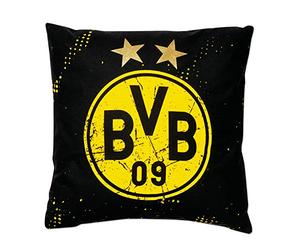 Borussia Dortmund Almohada con estrellas, Unisex, Negro/Amarillo, 40x40
