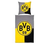 Borussia Dortmund BVB Wendebettwäsche Schwarz/Gelb 135 X 200 Cm Juego de, Adultos Unisex, Multicolor