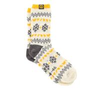 Borussia Dortmund Calcetines unisex BVB Winter Wonder Cottage, diseño noruego, poliéster con elastano, blanco, amarillo y gris, Blanco, 43-46