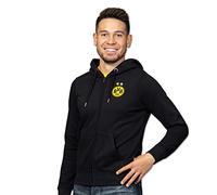 Borussia Dortmund Chaqueta con capucha y emblema, Unisex, Negro/Amarillo, 128