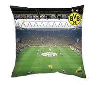 Borussia Dortmund Cojín con la imagen de la tribuna sur, Hombre, Negro/Amarillo, 40x40