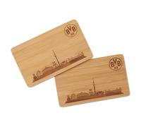 Borussia Dortmund Juego de 2 tablas de desayuno unisex para adultos, de madera, color madera, talla única
