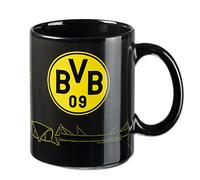 Borussia Dortmund Taza mágica con horizonte, Unisex, Negro/Amarillo